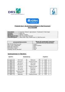 Protokoll des 3. Bundesliegaspieltages in Bad Kreuznach amVeranstalter: Fachwart: Spielleiter: