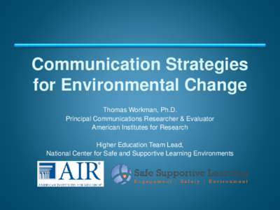 Communication Strategies for Environmental Change