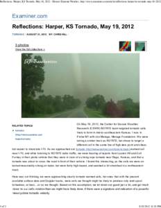 Reflections: Harper, KS Tornado, May 19, Denver Extreme Weather...http://www.examiner.com/article/reflections-harper-ks-tornado-mayof 3 Examiner.com Reflections: Harper, KS Tornado, May 19, 2012