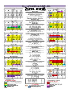 2014~ LUFKIN ISD CALENDAR ~[removed]