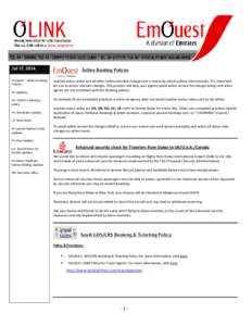 Jul 17, 2014 EmQuest – Airline Booking Policies. EK-Updates. SV- GDS/Crs ticketing policy