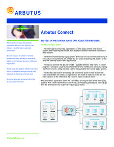 ARBUTUS  Arbutus Connect With hundreds of unique and advanced capabilities, Arbutus is fast, effective, and efficient – ideal for today’s audit work