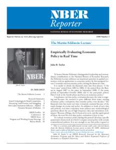 NBER  Reporter NATIONAL BUREAU OF ECONOMIC RESEARCH