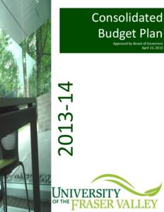Consolidated Budget Plan[removed]Approved by Board of Governors