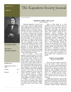 Volume 9, Issue 1  The Kapralova Society Journal Spring 2011