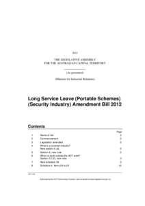 Long Service Leave (Portable Schemes) (Security Industry) Amendment Act 2012