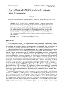 Towards HorizonLasaponara R., Masini N., Biscione M., Editors EARSeL, 2013  Study of Sentinel-3/SLSTR suitability for estimating