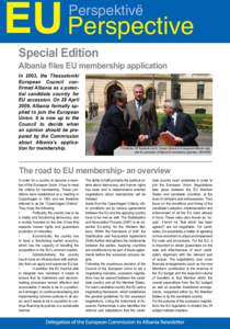 EU Perspective Perspektivë Special Edition  Albania files EU membership application