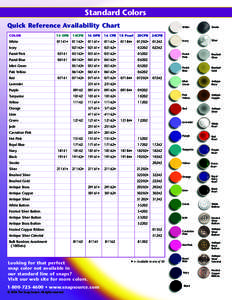 Standard Colors Quick Reference Availability Chart COLOR 14 OPR