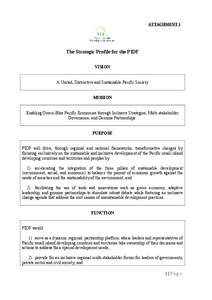 APPENDIX12 ATTACHMENT The Strategic Profile for the PIDF VISION A United, Distinctive and Sustainable Pacific Society