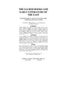 The Sacred Books and Early Literature of the East, Volume XI, 1917