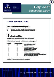 S  Helpsheet Giblin Eunson Library  EXAM PREPARATION