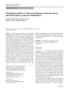 Plant Syst Evol[removed]:201–211 DOI[removed]s00606[removed]y ORIGINAL ARTICLE  Phylogenetic position of African and Malagasy Pimpinella species