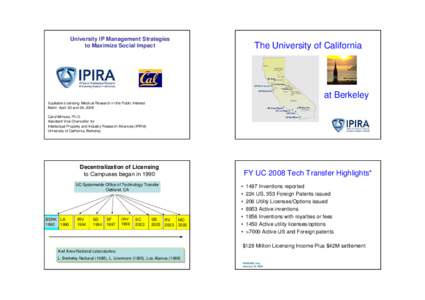 A University Licensing Approach: U.C. Berkeley’s Socially Responsible Licensing for the Benefit of the Developing World