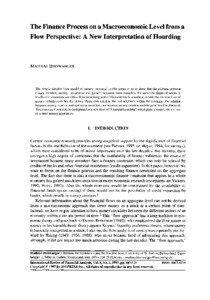 The Finance Process on a Macroeconomic Level from a Flow Perspective: A New Interpretation