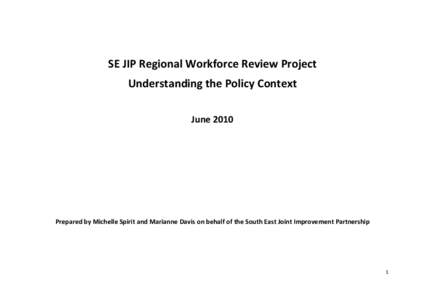 SE JIP Regional Workforce Review Project