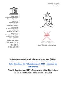 ED-14/EFA/POST[removed]Original: English Réunion mondiale sur l’Éducation pour tous (GEM)  Comité directeur de l’EPT - Groupe consultatif technique