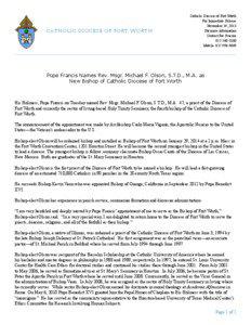 Christianity in the United States / Christianity by country / Roman Catholic Diocese of Salina / Roman Catholic Diocese of Fort Worth / Kevin William Vann / Roman Catholic Archdiocese of Chicago / Religion in the United States