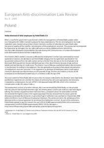 European Anti-discrimination Law Review No[removed]Poland Case law Unfair dismissal of older employees by Polish Radio S.A.