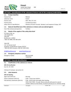 Potash Safety Data Sheet 100  Revision date