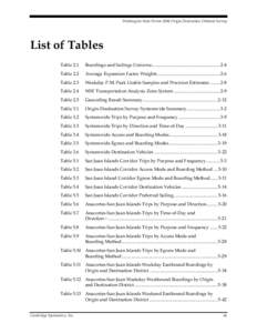 Washington State Ferries 2006 Travel Survey - Tables and Figures