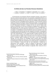 Original em inglês: páginas 429 a 449  Os Efeitos da Seca nas Florestas Chuvosas Amazônicas P. Meir, 1 P. M. Brando,2,3, 4 D. Nepstad,5 S. Vasconcelos, 6 A. C. L. Costa,7 E. Davidson,4 S. Almeida,8 R. A. Fisher,9 E. D