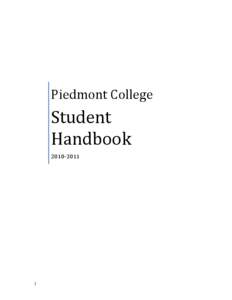 Piedmont College   Student  Handbook  2010‐2011 