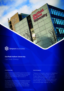 Sheffield Hallam University Case Study: Strategy Client Overview  Client Response