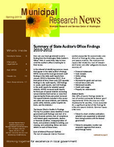 Municipal  Research News Spring 2013