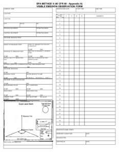 EPA METHOD[removed]CFR 60 - Appendix A) VISIBLE EMISSION OBSERVATION FORM COMPANY N AME OBSERVATION DATE