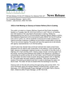 707 North Robinson, P.O. Box 1677, Oklahoma City, Oklahoma[removed]News Release For Immediate Release: April 6, 2010 Contact: Judy Duncan, ([removed]