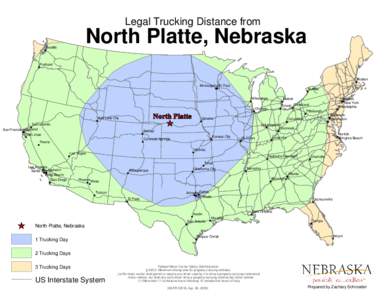 Legal Trucking Distance from  North Platte, Nebraska Seattle