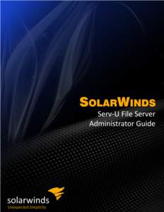 Copyright © [removed]SolarWinds Worldwide, LLC. All rights reserved worldwide. No part of this document may be reproduced by any means nor modified, decompiled, disassembled, published or distributed, in whole or in p