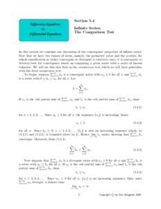 Section 5.4 Difference Equations to Differential Equations  Infinite Series: