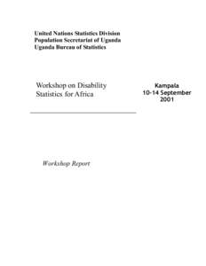 Workshop on Disability 
Statistics for Africa