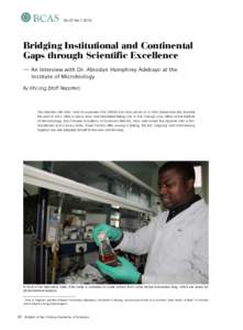 BCAS  Vol.27 No[removed]Bridging Institutional and Continental Gaps through Scientific Excellence