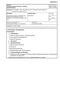 EINLAGE 13 Maßnahme: Aktenzeichen EBA:  3-gleisiger Ausbau Freilassing – Salzburg;