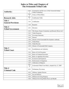 Sex offender registration / Treaty of Point Elliott / Coast Salish / Swinomish people / Washington