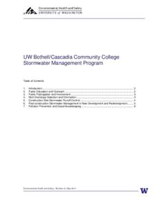 UW Bothell/Cascadia Community College Stormwater Management Program Table of Contents 1. 2.