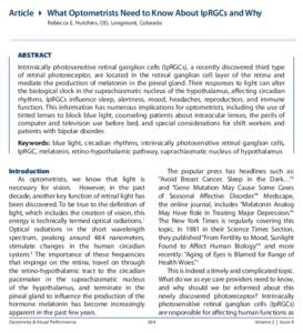 Visual system / Histology / Treatment of bipolar disorder / G protein coupled receptors / Melatonin / Melanopsin / Photosensitive ganglion cell / Photoreceptor cell / Mammalian eye / Biology / Anatomy / Circadian rhythms