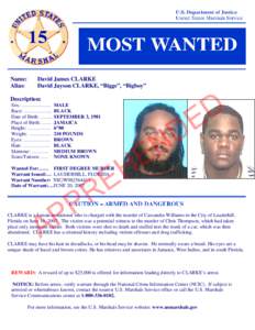 Marshal / Warrant / U.S. Marshals / Film / Law / United States Marshals Service / Lauderhill /  Florida