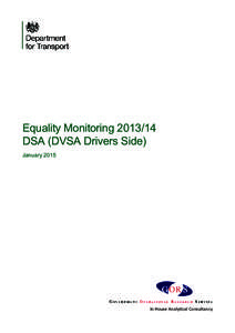 DSA (DVSA Drivers Side) Equality Monitoring[removed]