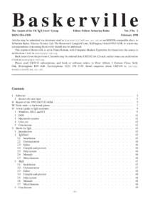 Baskerville  The Annals of the UK TEX Users’ Group Editor: Editor: Sebastian Rahtz