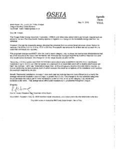 Orogon ~ar Energy Industries Association  May11,2015 Mark Heizer, PE, LEED AP, Policy Analyst Oregon Building Codes Division Via Email: 