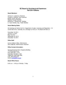 Fall 2014 Enews - Board of Architectural Examiners