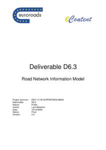 Microsoft Word - D6.3 Road Network Information Model.doc