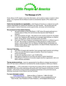 Microsoft Word - The Message of LPA 2009.doc
