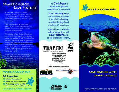 Smart Choices Save Nature The Caribbean is one of the top travel destinations in the world.