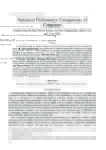 TO APPEAR IN IEEE TRANSACTIONS ON COMPUTERS  1 Statistical Performance Comparisons of Computers