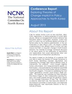 Conference Report: Exploring Theories of Change Implicit in Policy Approaches to North Korea August 2015
